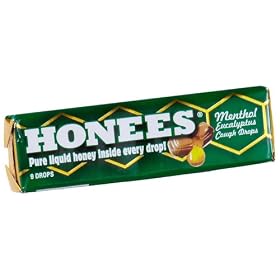 Ambrosoli Honees Menthol Eucalyptus Cough Drops, 9-Drop Bars (Pack of 24)