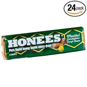 Ambrosoli Honees Menthol Eucalyptus Cough Drops, 9-Drop Bars (Pack of 24) by Ambrosoli Honees