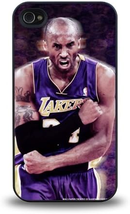 iPhone 4 4S case protective skin cover with NBA great player and MVP LA Lakers No.24 Kobe Bryant "Black Mamba" cool poster design #5