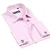 ZERDSKY Men's Slim Fit Solid Color French Cuff Dress Shirt(Cufflinks Included)