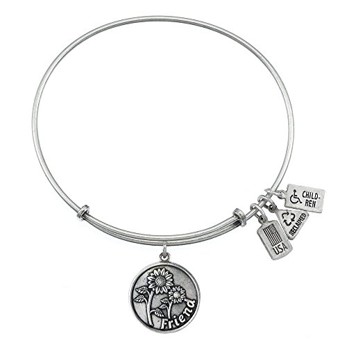 Wind and Fire Friend with Sunflowers Charm Bangle Bracelet