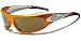 X-Loop Sonnenbrillen - Sport - Radfahren - Skifahren - Laufen - Driving - Motorradfahrer / Mod. 2610 Orange Grau / One Size Adult / 100% UV400 Schutz