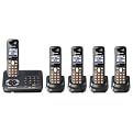Panasonic DECT 6.0 Cordless Phone with 5 Handsets - Black (KX-TG6445T)