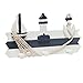 MyGift Nautical Design Wall-Mounted Wood 3-Hook Coat Rack, Storage Organizer