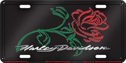 Harley-Davidson with Rose Auto Tag - Stamped Metal