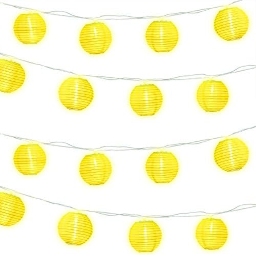ILLUNITE Lantern String Lights Indoor and Outdoor Globe Lights 33 ft Set of 20 For Wedding, Valentine's Day,Party, Holiday,Outdoor Wall,Kitchen,Home Garden (Warm White)