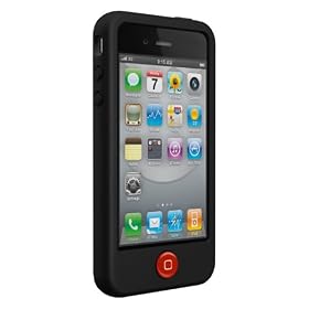 SwitchEasy - SW-COL4-BK -  Coque en silicone avec 2 films dCoque en silicone protection d'�cran pour iPhonCoque en silicone 4 - Noir