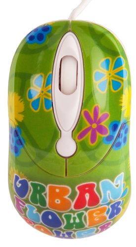 Urban Factory Crazy Mouse Mini souris filaire Urban Flower Power