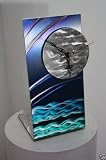 Modern Metal Handpainted Art Desk Table Mantle Clock, Design by Wilmos Kovacs