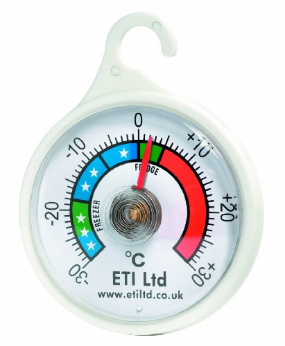 Fridge Or Freezer Thermometer 52 mm Dial, Colour Coded Zones. Ideal For Home, Restaurants, Bars, Cafes