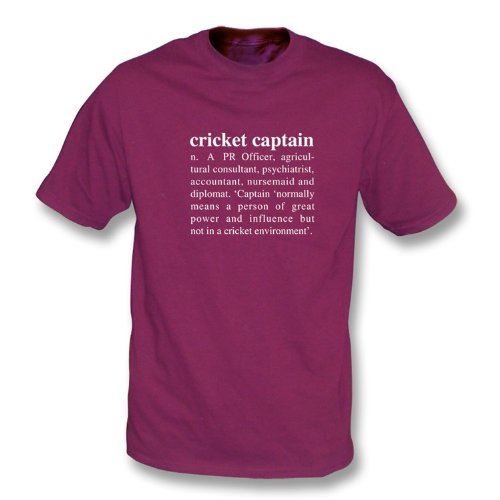 Cricket Captain Definition T-shirt, Color Maroon
