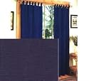 BLACKOUT Textured Thermal Insulated Tab Top Curtain PAIR 84'' x 84'' long - Navy