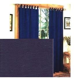 BLACKOUT Textured Thermal Insulated Tab Top Curtain PAIR 84'' x 63'' long - Navy