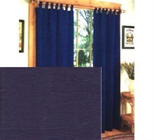 BLACKOUT Textured Thermal Insulated Tab Top Curtain PAIR 84'' x 63'' long - Navy