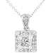 1/2ctw Princess and Round Brilliant Diamond Pendant (HI/I1) in 14k White Gold