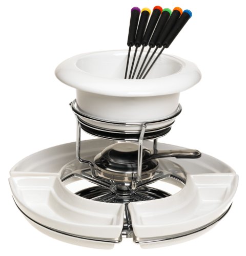 Trudeau Lazy Susan Fondue Set