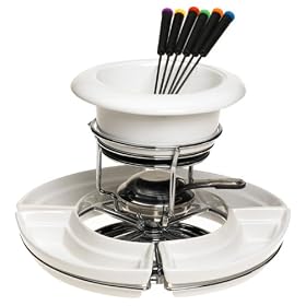 Trudeau Lazy Susan Fondue Set