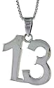 3/4' (18 mm) Sterling Silver Number "13" Pendant