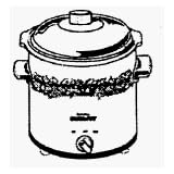 Crockpot 3040-VG 4-Quart Round-Shaped Manual Slow Cooker, White with Veggies