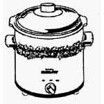Crockpot 3040-VG 4-Quart Round-Shaped Manual Slow Cooker, White with Veggies by Crockpot