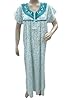 Boho Caftans White Teal Floral Embroidered Kaftans Lounger Muumuu M
