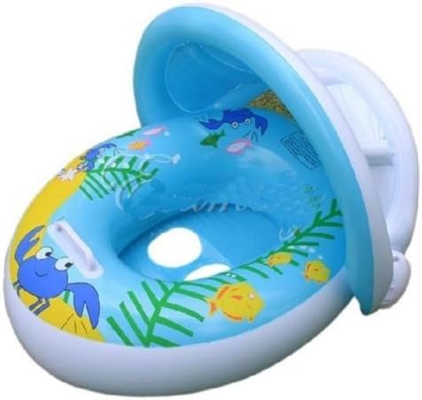 Inflatable Baby Float Seat Boat Ring Adjustable Car Sunshade Protect Swim Pool