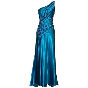One Shoulder Satin Goddess Formal Gown Prom Dress