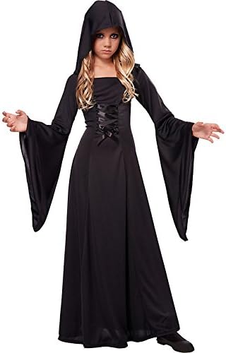 Hooded Robe Child Witch Costume Black