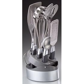 EKCO 123 8-Piece Kitchenware Caddy Set, Gray Handle by Ekco