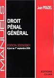 Revue Editions Cujas  / Manuel Droit pénal général, édition 2000/2001 à jour au 1/9/2000