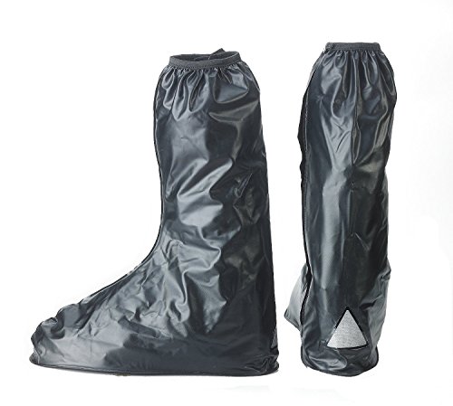 Fasmov Waterproof Anti Slip Motorcycle Biker Rain Boot Shoe Covers,Black ((Euro 38-39/US 6-6.5))