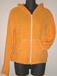 SPRING SALE!! Orange Terry Hoodie Zip Front Sweatshirt