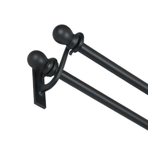 Black Swirl Double Decorative Curtain Rod