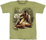The Mountain Protector Native American Indian Wolf Short Sleeve Adult Tee T-shirt