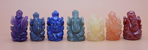 Ganesha 7 Chakra Set Hand Carved Crystals Reiki Healing