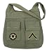 Vintage Olive Drab Cloth Uni-Strap Tote Bag W/Patches