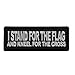 I Stand for The Flag and Kneel for The Cross Patch - 4x1.5 inch. Embroidered Iron on Patch