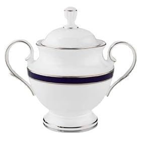Lenox Federal Cobalt Platinum Bone China Sugar Bowl by Lenox
