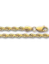 14K Yellow Gold Solid Diamond Cut Royal Rope (Width 3.5mm)