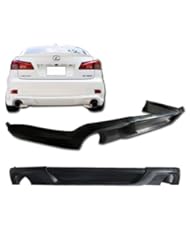 Automotive Parts and Accessories: 06-11 Lexus IS250 IS350 Type-V Black Add-On Poly-Urethane Rear Bumper Lip Spoiler Bodykit - IKON MOTORSPORTS