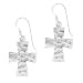 Medieval Sterling Silver Hammered cross dangle Earrings