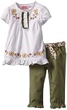Young Hearts Girls 2-6X 2 Piece Embroidery Capri Pant Set