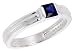 Sterling Silver .40 Carat Size Princess Cut Sapphire Colored CZ Bridal Ring