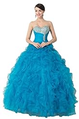 Sweetheart Organza  Beaded  Ball Gown Bandage Dress/Quinceanera Dress 