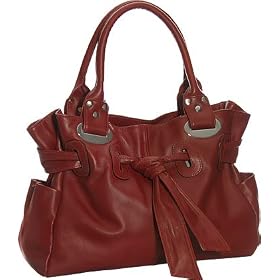 Leather ''Sofia'' Satchel by Vitalio - Dark Red, Brown or Black