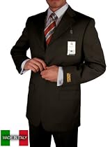 Italian Wool & Cashmere Wrinkle Resistance 150's Made in Italy Hand Tailored Valenti Mens Suits Complete Jacket and Pants Black Brown Year Round Use