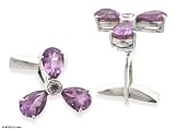 Amethyst cufflinks, 'Bold Lavender' 0.8 W 1 L