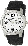 Invicta Womens 1052 Specialty Collection White Dial Stainless Steel and Black Canvas Watch