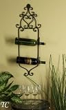 Tuscan Wrought Iron Scroll Wall Wine Rack Towel Holder