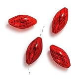 Hand Blown Lampwork Glass 25mm Large Oval Beads Ruby Red Black White Swirl (4) 413KTcGZtGL. SL160 Hand Blown Lampwork Glass 25mm Large Oval Beads Ruby Red Black White Swirl (4)